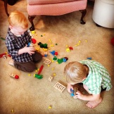 Charlie playing with one of his cousins